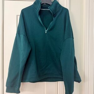 Teal Quarter-Zip Pullover